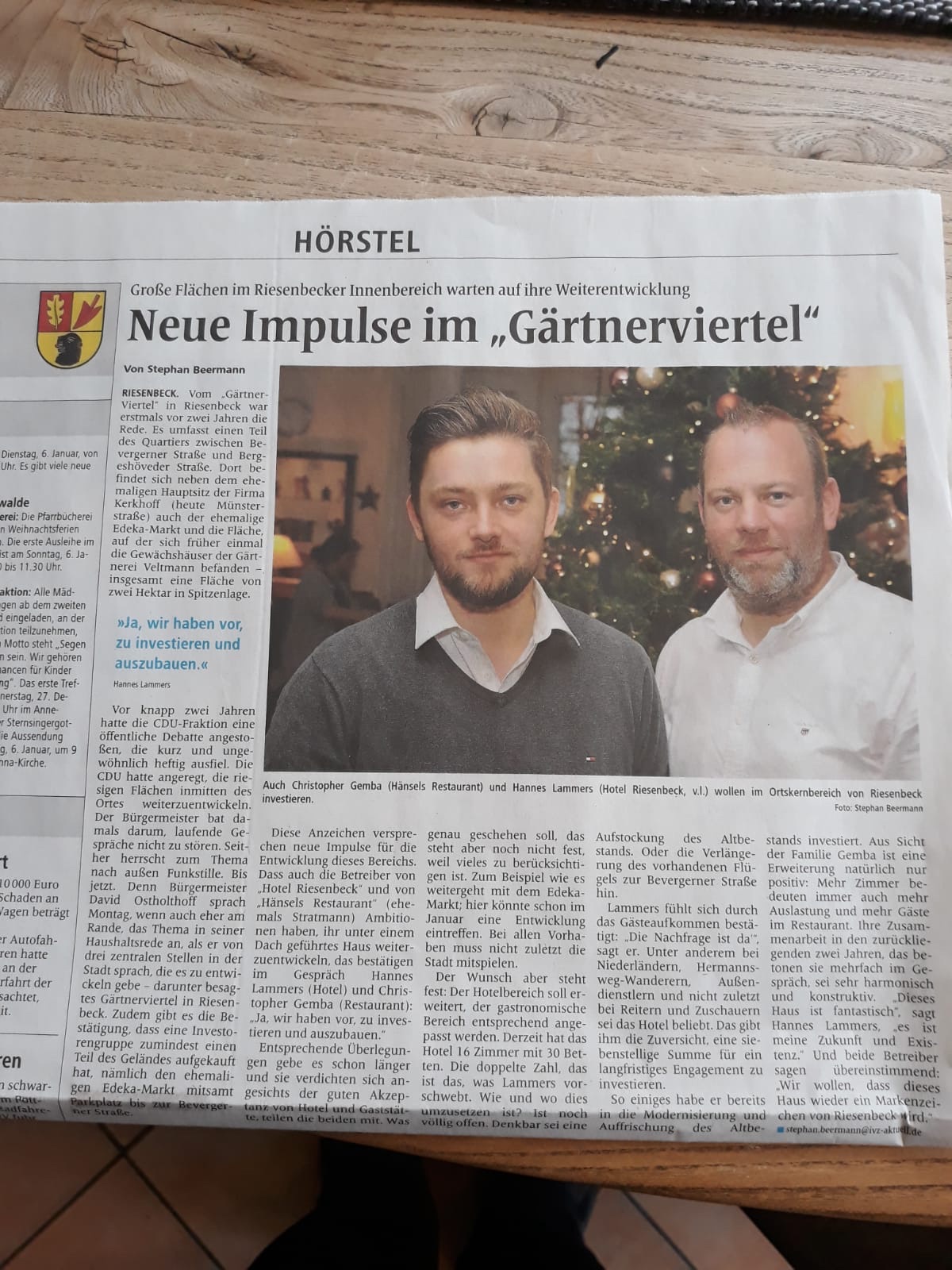Hannes Lammers entscheidet zum Umbau des Hotel Riesenbeck